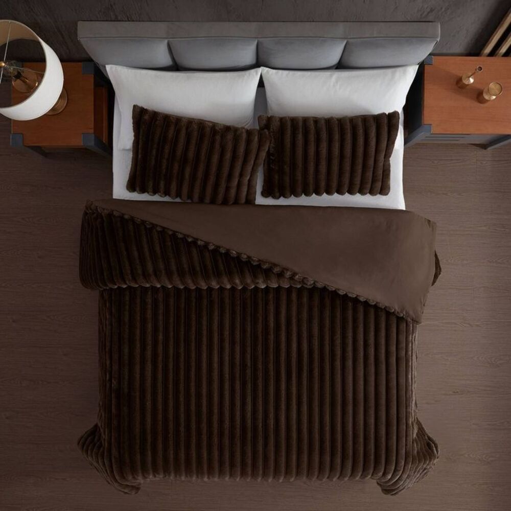 Hallmart Collectibles 3pc Queen Comforter Set Brown - Picture 4 of 4